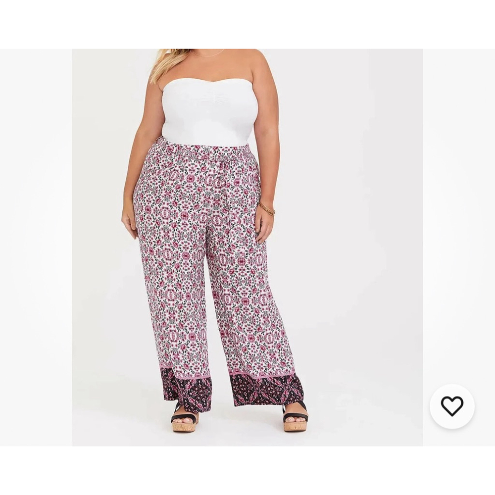 torrid Pink & Black Wide Leg Printed Pants